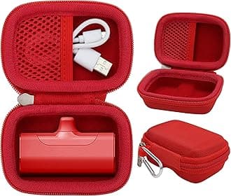 khanka Hard Travel Case Compatible with iWALK/Charmast/KKD/Abnoys/VEGER/Taegila Small Portable Charger 3350mAh 4500mAh 4800mAh 5000mAh 5200mAh 8000mAh Ultra-Compact Power Bank, Case Only (Red)