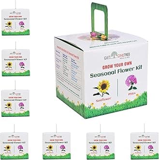 Giftonetree Grow Your Own Seasonal Flower Premium Kit - Pack Of 8 - Best Return Gift For Kids Birthday Party