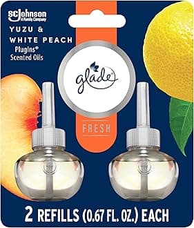Glade PlugIns Refills Air Freshener, Yuzu & White Peach, 1.34 Fl oz, 2 Count
