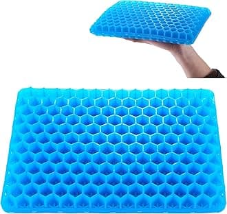 LYUANECGel Seat Cushion for Long Sitting, 10.0 Inch Mini Gel Cushions for Pressure Relief, Breathable Seat Cushions for Kids with Washable Non-Slip Cover (Blue, Mini)
