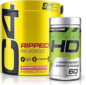 C4 Ripped & SuperHD, The Thermogenic Bundle, C4 Ripped Pre Workout Powder, Raspberry Lemonade 30 Servings + SuperHD with Capsimax and Green Tea Extract, 60 Servings