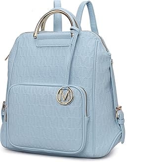 MKF Collection Vegan Leather Backpack Purse for Women, Ladies Fashion Travel Bag, Big Bookbag Top-Handle Daypack by Mia K