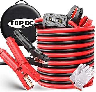 TOPDC Jumper Cables Heavy Duty 1000Amp Booster Cables for Car Battery, Heavy Duty Cables for Diesel Trucks, Protable Jumper Cables Kit with Case, Gloves