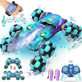8WD Gesture Sensing RC Stunt Car, Boys Toys with Spray & Light, Hand Controlled RC Car Toys Gift for Kids Boys Age 8-12