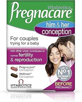 Conception Support for Couples - Pregnancy Vitamins - UK's No.1 Pregnancy Brand. Greater Prenatal Care for Women, Supplement with Added Omega-3 DHA for Normal Brain and Eye Development