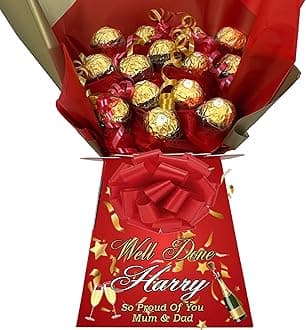Personalised Chocolate Gift Hamper Bouquet Compatible With (FERRERO) RED