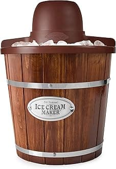 Nostalgia ICMW4NHDB 4-Quart Wood Bucket Ice Cream Maker