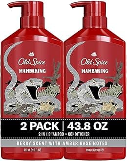 MambaKing 2-in-1 Shampoo and Conditioner Set for Men, Healthier, Fuller, More Moisturized Looking Hair, 21.9 Fl Oz Each, Twin Pack