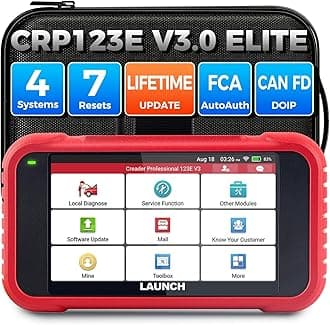 2025 Upgraded LAUNCH OBD2 Scanner CRP123E V2.0 Elite, Diagnostics Tool for Engine, ABS, SRS, AT, with 7 Resets, Oil/Throttle/SAS/BMS/EPB/DPF/ABS Bleeding, Battery Test, FCA SGW, Lifetime Free Updates