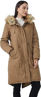 WenVen Women's Winter Long Hooded Sherpa Lined Parka Jacket Warm Coat