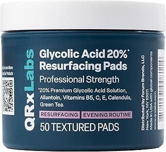 Glycolic Acid 20% Resurfacing Pads with Vitamins B5, C and E, Green Tea, Calendula, Allantoin