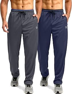 G Gradual Men's Sweatpants with Zipper Pockets Open Bottom Athletic Pants for Men Workout, Jogging, Running, Lounge
