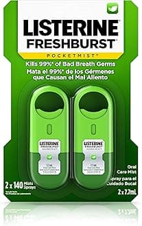 Listerine Freshburst Pocketmist Fresh Breath Mist, Non-Aerosol Sugar-Free Oral Care Spray For Bad Breath, 7.7 mL, 2 Pack