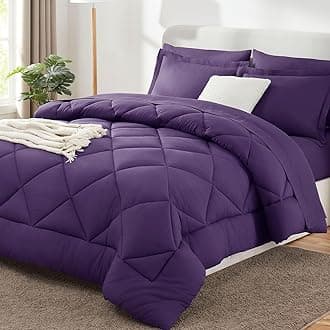 CozyLux Full Size Comforter Sets Purple - 7 Pieces Bed in a Bag Full, Luxury Soft Bed Set for All Seasons, Bedding Set with Down Alternative Comforter, Sheets, Pillowcases & Shams