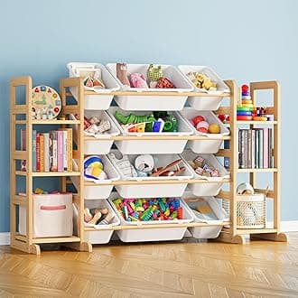 Toy Storage Organizer with 6 Shelves and 12 Bins, Bookshelf, Kids Shelf, Toy Box for Playroom Organization for Bedroom and Decor