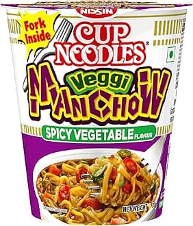 Cup Noodles Nissin Vegetable Manchow | Zesty Manchow Magic for Instant Satisfaction | Flavor-Packed On-the-Go Meal #VibeItUp , 70 Gm,Vegetarian