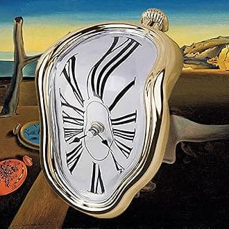 Melting Clock, Salvador Dali Watch Melted Clock for Decorative Home Office Shelf Desk Table Funny Creative Gift, Gold