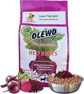 Olewo Original Red Beets Dog Food Topper – Natural Anti Itch, Immune, Cleansing, Skin & Coat Support, Dehydrated Whole Food Multivitamin, Fiber for Dogs, 1 lb