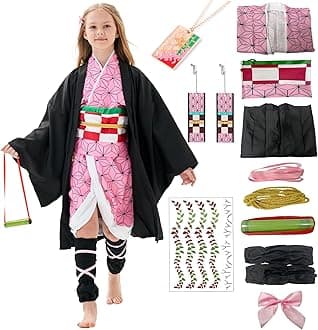 Kids Kimono Costume Cosplay Outfits Set Cloak Halloween Uniform Jackets Cape Costume for kids Adult