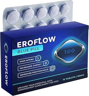 EROFLOW Blue 10 Pills for Men | 100mg - Natural Supplement for Enhanced Performance & Stamina - Fast-Acting Blue Tablets | Efficiency & Long-Lasting Results