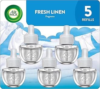 Scented Oil Refill Plug in Air Freshener Essential Oils, Snuggle Fresh Linen, 5ct, 3.38 Fl Oz