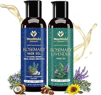 Pure Rosemary Lavender & Rosemary Oil Special Combo for Hair Growth By Dr Sebi Sourced From Honduras | Promotes Thicker, Shiny, Stronger & Healthy Hair | Hair Fall Control (Each 100 ml)