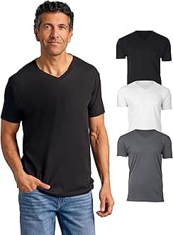 True Classic Mens V Neck T Shirts – Soft, Fitted Undershirts for Men Pack – Mens Undershirts – Cotton Blend, Tag-Free