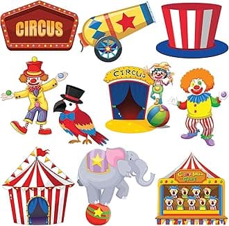 40 Pcs Circus Cutouts for Kids' Party - Carnival Photo Prop - Circus Carnival Party Decorations