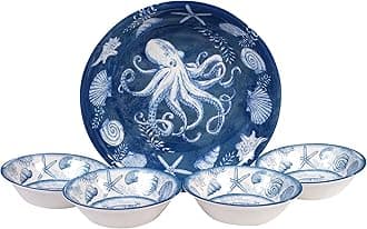 Oceanic 5 Piece Melamine Salad/Serving Set, Multi Colored