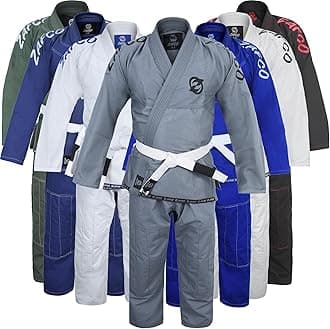 Brazilian Jiu Jitsu Gi BJJ Gi for Men & Women Grappling gi Uniform Kimonos Light, Preshrunk, with White Belt