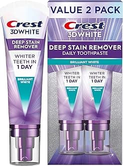 - 3DWhite Brilliance Deep Stain Remover Brilliant White Toothpaste - 3.1oz/2pk