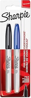 Permanent Markers | Fine Point | Black & Blue | 2 Count