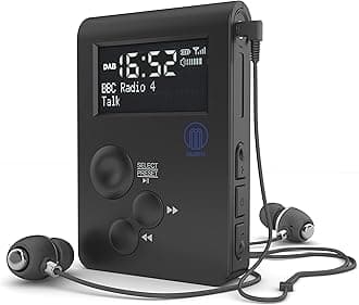 MAJORITY Pocket Portable DAB Radio | Personal FM Radio with Sports Clip and Lockable Buttons | Rechargeable 12 Hour Battery & Internal Aerial | USB Charging & Earphones Included | Petersfield Go
