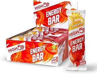 HIGH5 Energy Bars - High Carb Energy Bars for Running, Cycling & Hiking - Vegan Oat Bars with Real Fruits - Healthy Snacks for Adults - Snack Bars Multipack for Training & Racing (12x55g, Banana)
