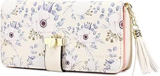 Pomelo BestWomen Wallets RFID Ladies Purses with Multiple Card Slots and Roomy Compartment (Cream Hydrangea)