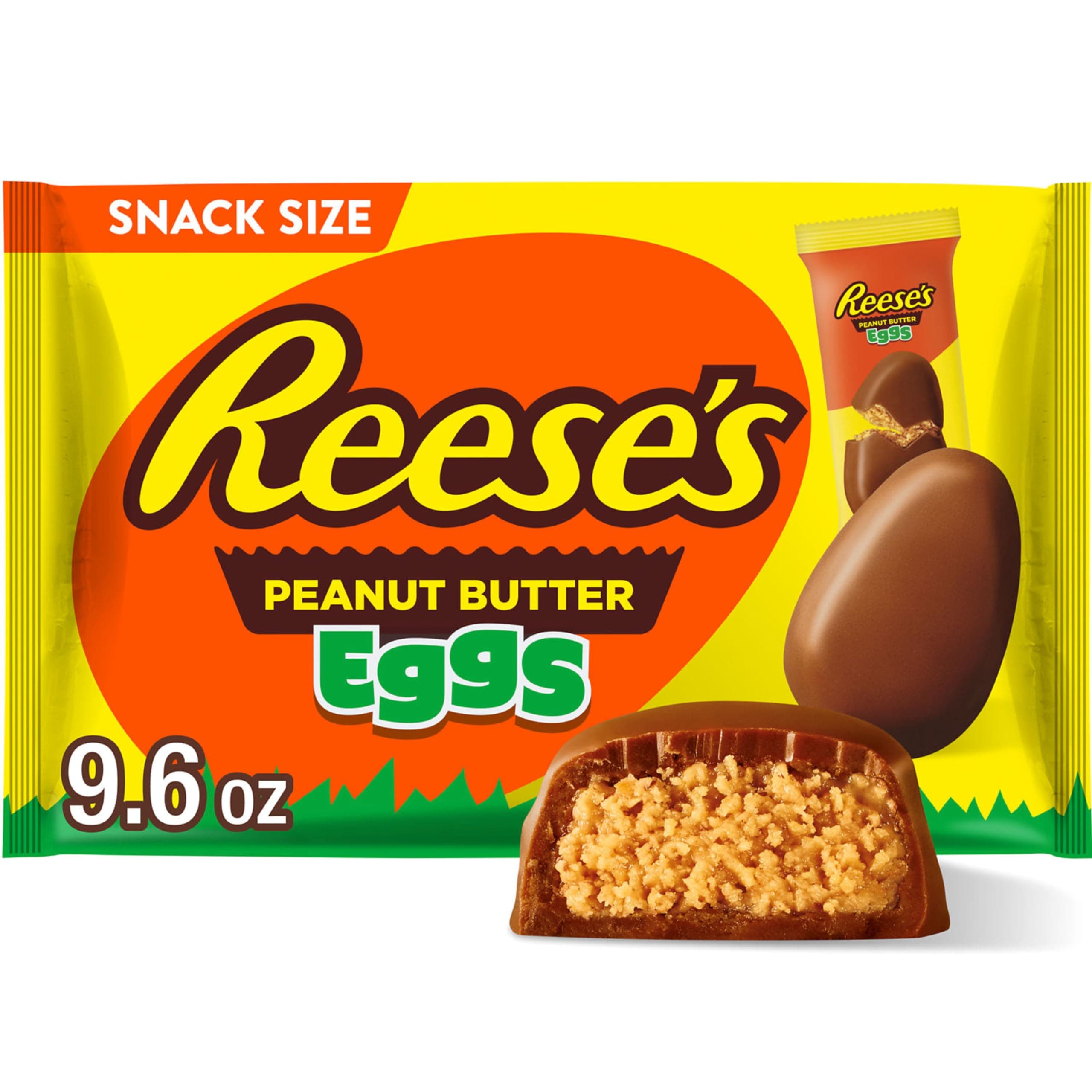 Milk Chocolate Snack Size Peanut Butter Eggs, Easter Candy Bag, 9.6 oz