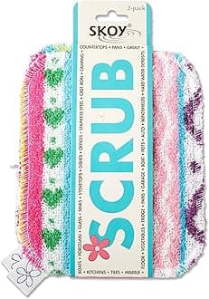 Scrub, 2-pack Reusable, Non-Scratching Dish Scrubber for Kitchen and Household Cleaning, Planet-Friendly, Dishwasher Safe Soft Scrub, Assorted Colors and Designs