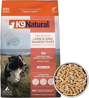 K9 Natural Freeze Dried Dog Food, Lamb & King Salmon Feast, 8.9 lbs (3.6 kg)