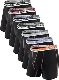 Separatec Men's 7 Pack Breathable Cotton Underwear Separated Pouch Colorful Everyday Boxer Briefs