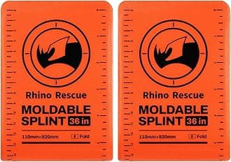 RHINO RESCUE First Aid Splint 36" X 4.3" Orange-Gray, Keep Bones in Position (2, Folded)