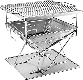 Campingmoon BBQ Grill Fire Pit Foldable Stainless Steel - Medium MT-035
