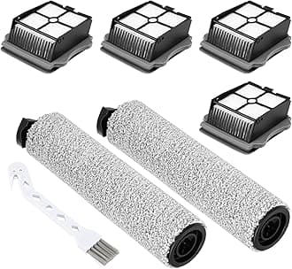 2+4 Pack iFloor 3/ S3 Brush Roller and HEPA Filter Set Compatible with Tineco iFloor 3/ Floor One S3 Cordless Vacuum Cleaner, 2 Pack Brush Rollers + 4 Pack Vacuum HEPA Filters