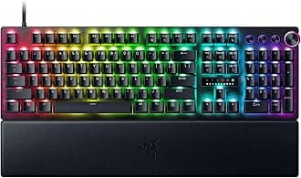 Razer Huntsman V3 Pro Esports Gaming Keyboard: Analog Optical Switches w/Rapid Trigger & Adjustable Actuation - Media Keys & Dial - Doubleshot PBT Keycaps - Aluminum Top Plate - Wrist Rest