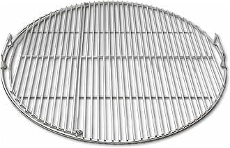 Slow 'N Sear SnS Grills Easy Spin Charcoal Grill Cooking Grate, Stainless Steel Hinged Replacement - Tailgating, Camping & Backyard Cooking - 26” Inch