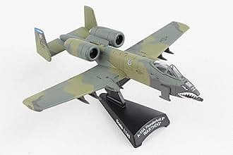 Postage Stamp Daron A-10 Thunderbolt II Die-Cast Model – 1:140 Scale Close Air Support Aircraft, Flying Tigers Edition, GAU-8 Avenger Cannon, 4.625” Length x 5” Wingspan, Adult Collectible Ages 14+