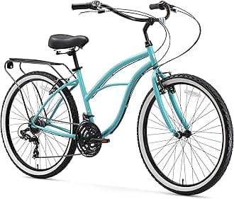 sixthreezero Around The Block Women's Beach Cruiser Bike, 1/3/7/21 Speed Bicycles, 26"/24" Wheels, Multiple Colors
