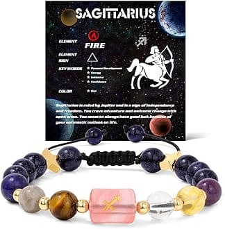 GolbalJew Zodiac Bracelets for Women 12 Constellations Healing Crystal Stone Beads Bracelet Birthday Zodiac Gifts Horoscope Spiritual Bracelet