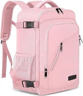 Cabin Backpack 40x20x25 for Ryanair Underseat 20L Hand Luggage Bag Small Travel Bag for Women Cabin Size for Airplanes Flight Bag Travel Rucksack Fit 14 Inch Laptop with USB Charging Port-Pink