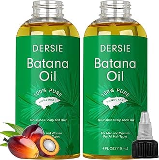 Dersie (Pack of 2) Batana Oil: Organic Batana Oil from Honduras - 100% Pure & Natural - 4 fl oz Per Bottle