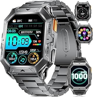LIGE Military Smart Watches for Men(Answer/Make Calls),100-Day Battery Life,2.13" AMOLED Outdoor Sports Smartwatch with LED Flashlight, Fitness Tracker for Android iOS,AI Voice